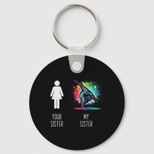 Funny Loud Proud Brother Of Gymnast Gymnastic Girl Key Ring