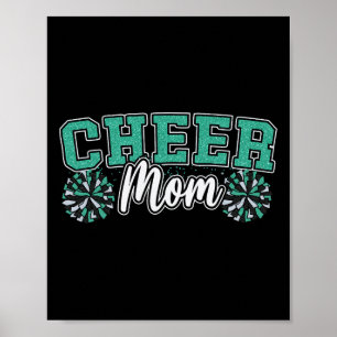 Funny Loud Proud Cheer Mum Mama Cheerleading Green Poster