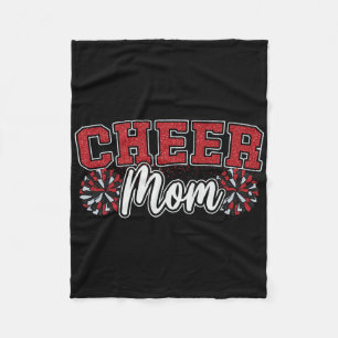 Funny Loud Proud Cheer Mum Mama Cheerleading Red B Fleece Blanket