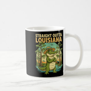 Funny Louisiana Alligator Retro Wildlife Travel Ba Coffee Mug