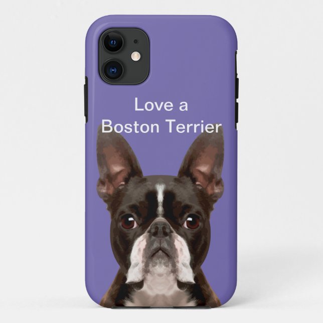 Funny Love A Boston Terrier Case-Mate iPhone Case (Back)