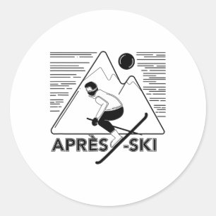 Funny Love Apres Ski - Great Snow Lovers Gift Classic Round Sticker