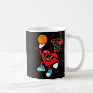 Funny Love Basketball Heart Shape Happy Valentine' Coffee Mug