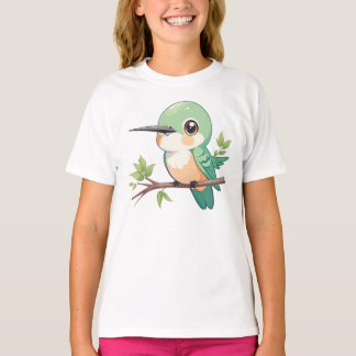 Funny Love Birds Green T-Shirt