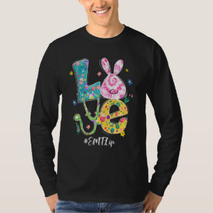 Funny Love Bunny Emt Life Easter Day Nurse Stethos T-Shirt