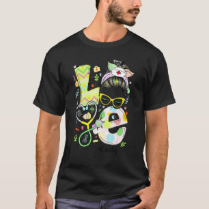 Funny Love Cna Life Easter Messy Bun Stethoscope C T-Shirt