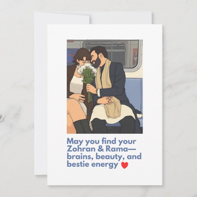 Funny Love Cute – May You Find Your Zohran & Rama Holiday Card (Front)