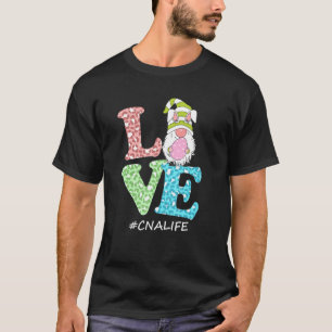 Funny Love Gnome Cna Life Leopard Happy Easter Day T-Shirt