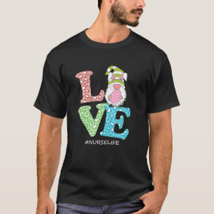 Funny LOVE Gnome Nurse Life Leopard Happy Easter D T-Shirt