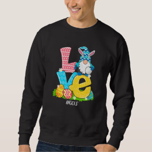 Funny Love Golf Easter Gnome Egg Hunting Basket Sweatshirt