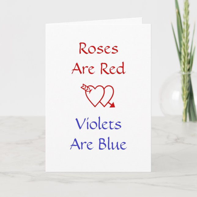 Funny Love Graduation Card: Roses are Red Card (Front)