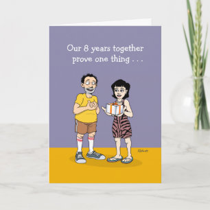 Funny "Love Is" 8th Anniversary Card