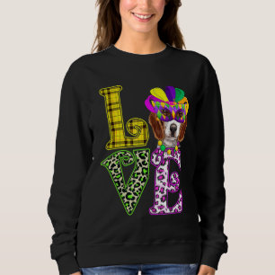 Funny Love Mardi Gras Beagle Dog Dad Dog Mum Sweatshirt