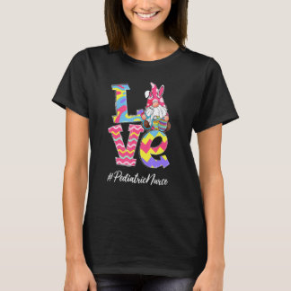Funny Love Pediatric Nurse Gnome Bunny Easter Stet T-Shirt