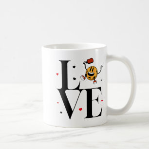 Funny love pickleball valentines day cute red coffee mug
