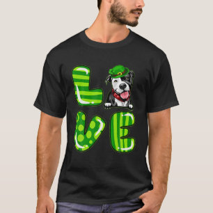 Funny Love Pitbull Shamrock Happy St Patrick's Day T-Shirt