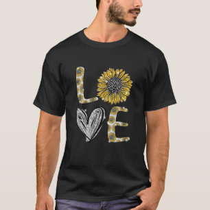 Funny Love Sunflower Hippie Love Gift T-Shirt
