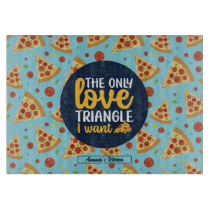 Funny Love Triangle Retro Italian Pizza Pattern Cutting Board