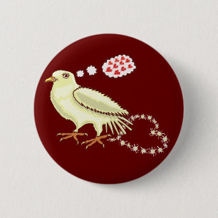 Funny Lovebird Valentine's Day Dove 6 Cm Round Badge
