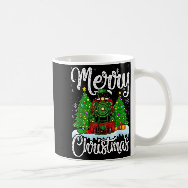 Funny Lover Xmas Lighting Santa Train Christmas  Coffee Mug (Right)