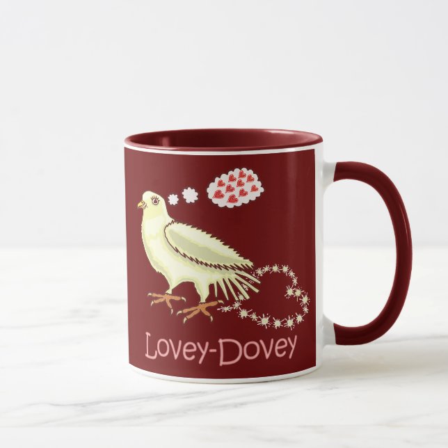 Funny Lovey-Dovey Valentine's Day Dove Mug (Right)
