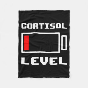 Funny low battery cortisol level running out meme fleece blanket