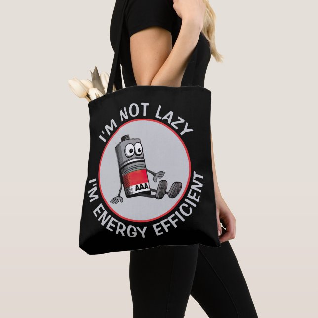 Funny Low Battery Tote Bag (Close Up)
