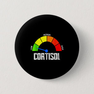Funny low cortisol levels v meme 6 cm round badge