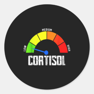 Funny low cortisol levels v meme classic round sticker