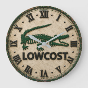Funny Lowcost Alligator  Rustic Crocodile Farmhous Large Clock