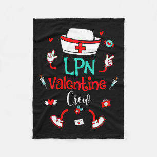 Funny Lpn Valentines Day Nurse Crew Family Group N Fleece Blanket