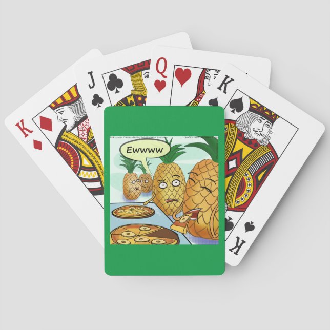 Funny LTCartoons Pineapple Pizza Comic  Playing Cards (Back)