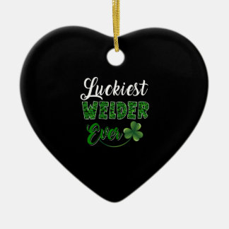 Funny Luckiest Welder Ever Gifts Ceramic Ornament