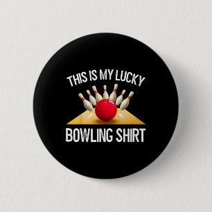 Funny Lucky Bowling Team Vintage Retro Gift Tee 6 Cm Round Badge
