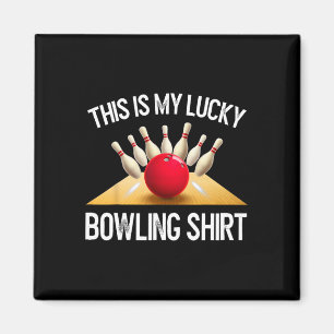 Funny Lucky Bowling Team Vintage Retro Gift Tee Magnet