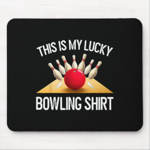 Funny Lucky Bowling Team Vintage Retro Gift Tee Mouse Pad