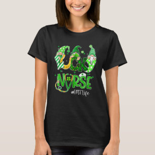 Funny Lucky Emt Life Nurse Gnomies Leopard St Patr T-Shirt