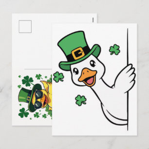 Funny Lucky Goose St Patricks Day Design Holiday Postcard