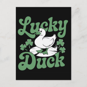 Funny Lucky Goose St Patricks Day Design Holiday Postcard