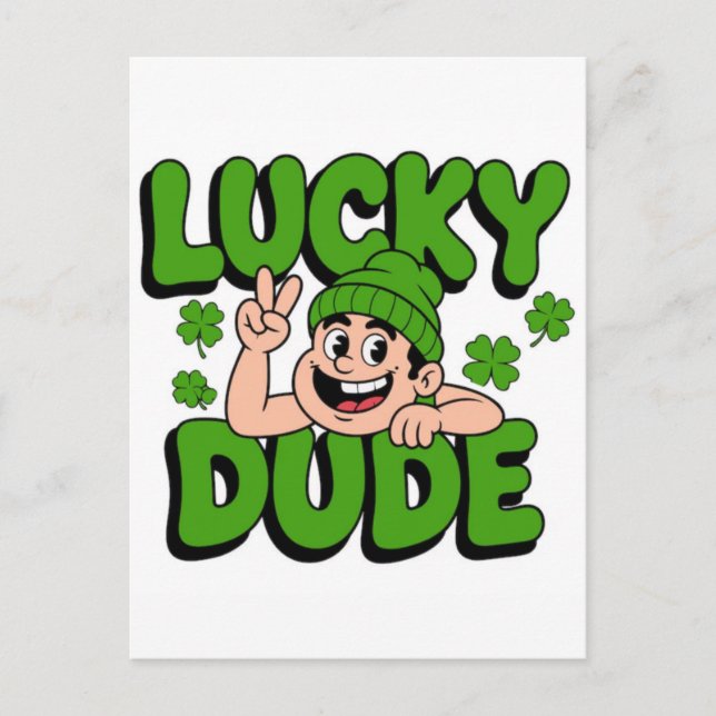 Funny Lucky Goose St Patricks Day Design Holiday Postcard (Front)
