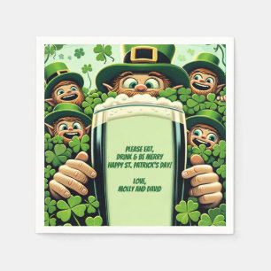 Funny Lucky Leprechauns St. Patrick's Day Party Napkin