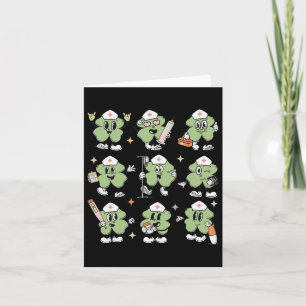 Funny Lucky Shamrock Nurse St Pattys Day Icu Nursi Card