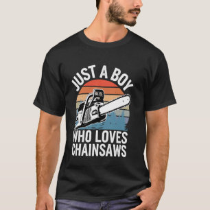 Funny Lumberjack Art For Boys Men Tree Cutter Saw T-Shirt