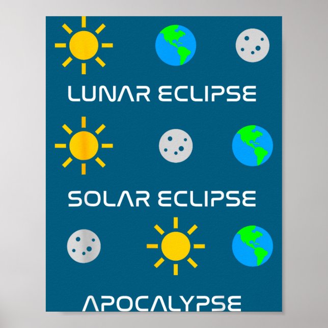 Funny Lunar Eclipse Solar Eclipse Apocalypse Poster (Front)
