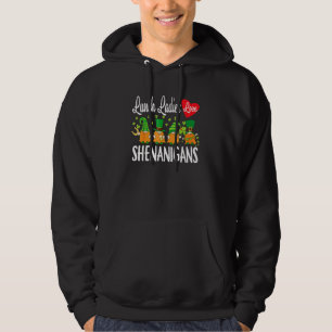 Funny Lunch Ladies Love Shenanigans Gnome St Patri Hoodie