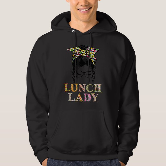 Funny Lunch Lady School Food Service Cafeteria Wor Hoodie (Front)