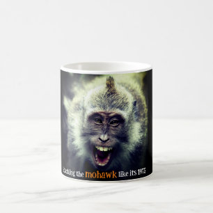 Funny macaque monkey photo coffee mug