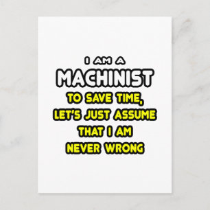 Funny Machinist T-Shirts and Gifts Postcard
