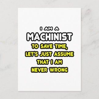 Funny Machinist T-Shirts and Gifts Postcard