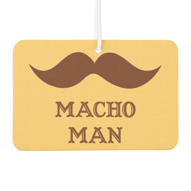Funny Macho Man Moustache Car Air Freshener (Front)
